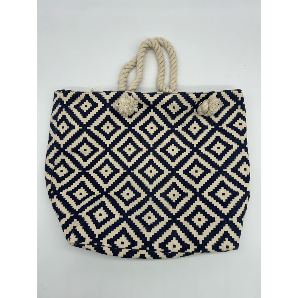 Summer & Rose Navy and White Eva Longoria Tote Bag Purse